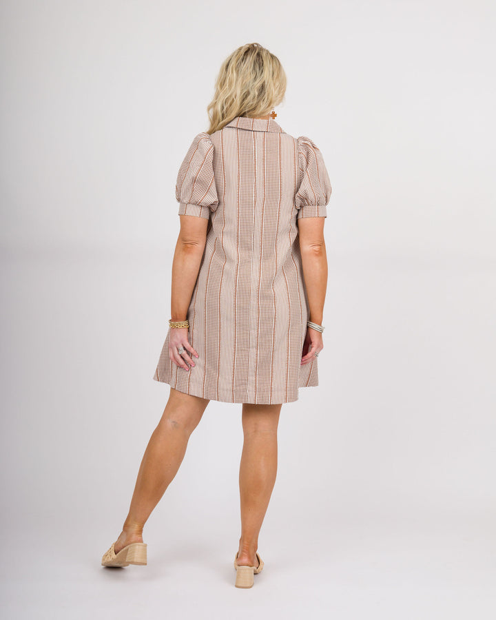Maren Puff Sleeve Woven Dress - Mocha