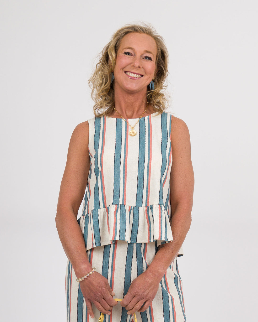 Vintage Striped Peplum Top
