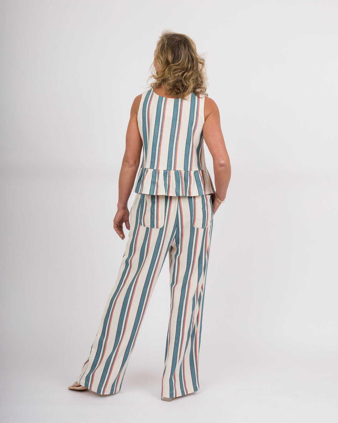 Vintage Striped Peplum Top