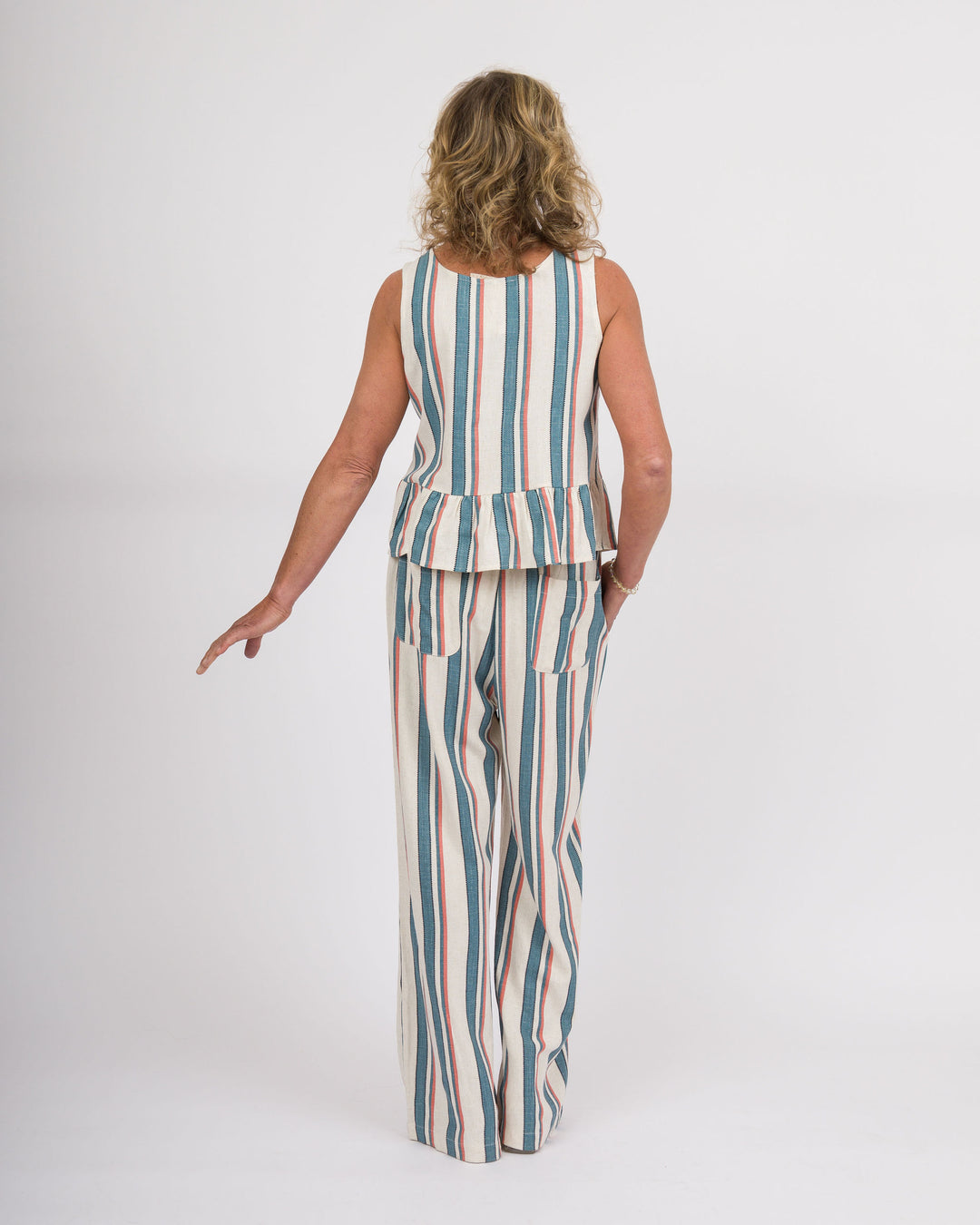 Vintage Striped Peplum Top