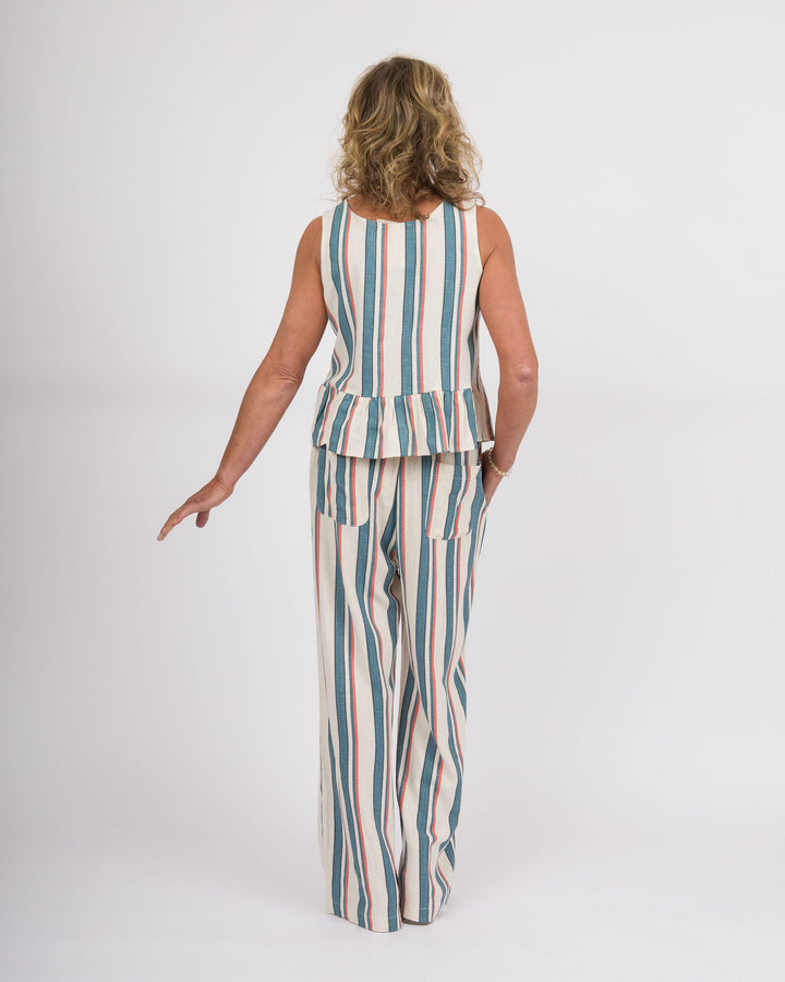 Vintage Striped Peplum Top