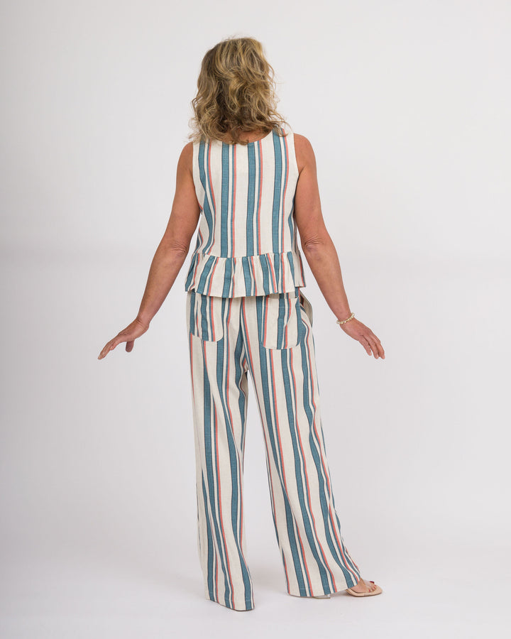 Vintage Striped Peplum Top