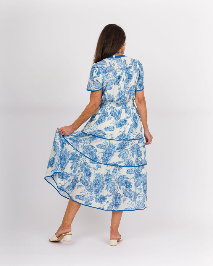 Chrissy Tiered Maxi Dress - Blue