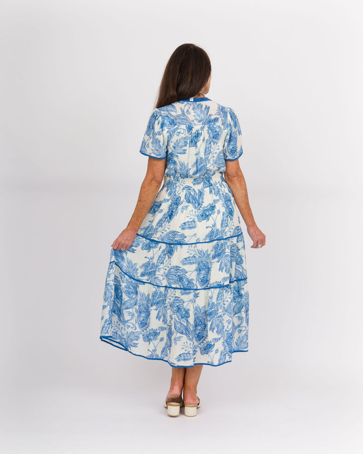 Chrissy Tiered Maxi Dress - Blue