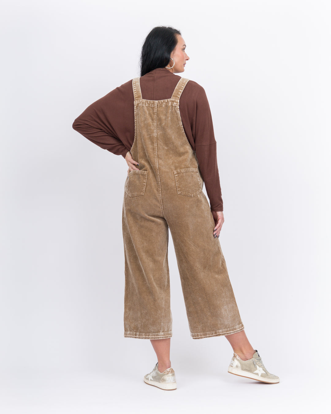 Sammy Jo Corduroy Overalls- Walnut