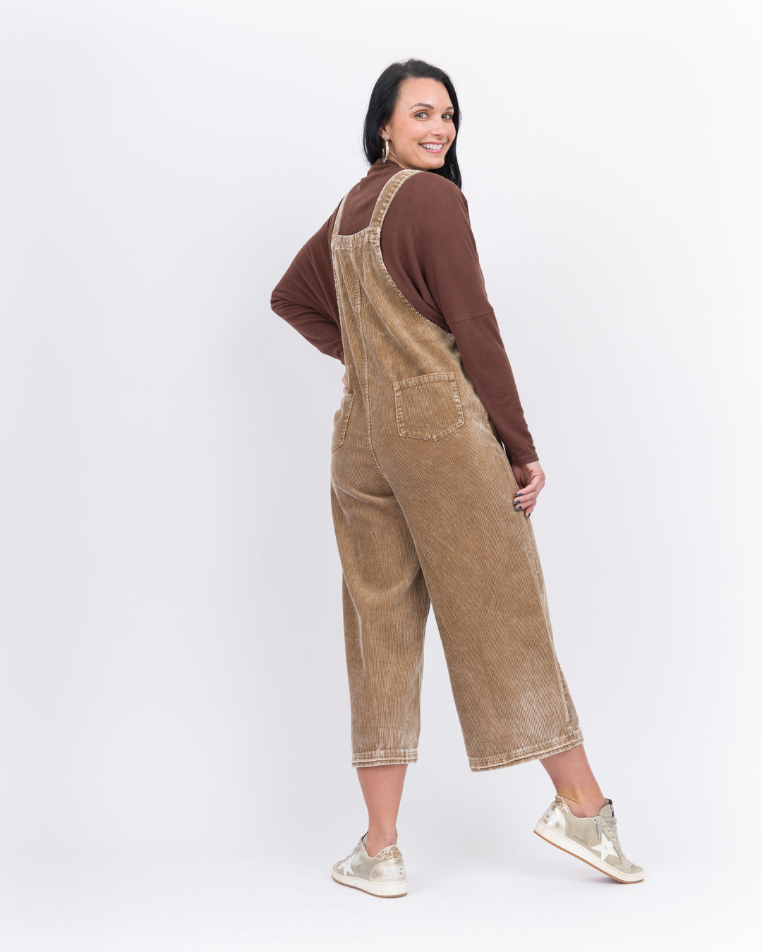 Sammy Jo Corduroy Overalls- Walnut