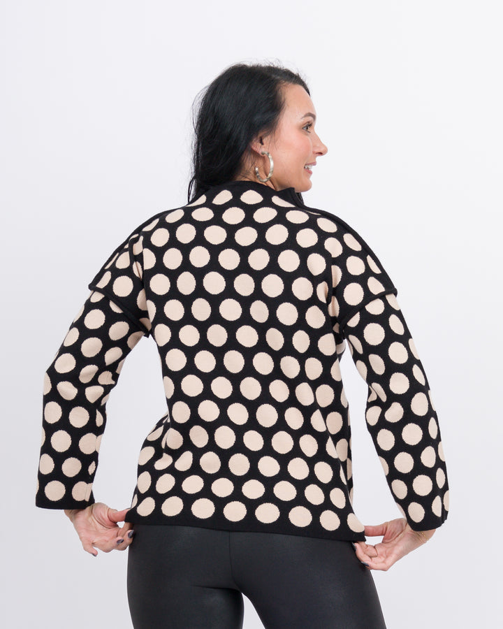 Karla Dot Sweater- Black & Taupe