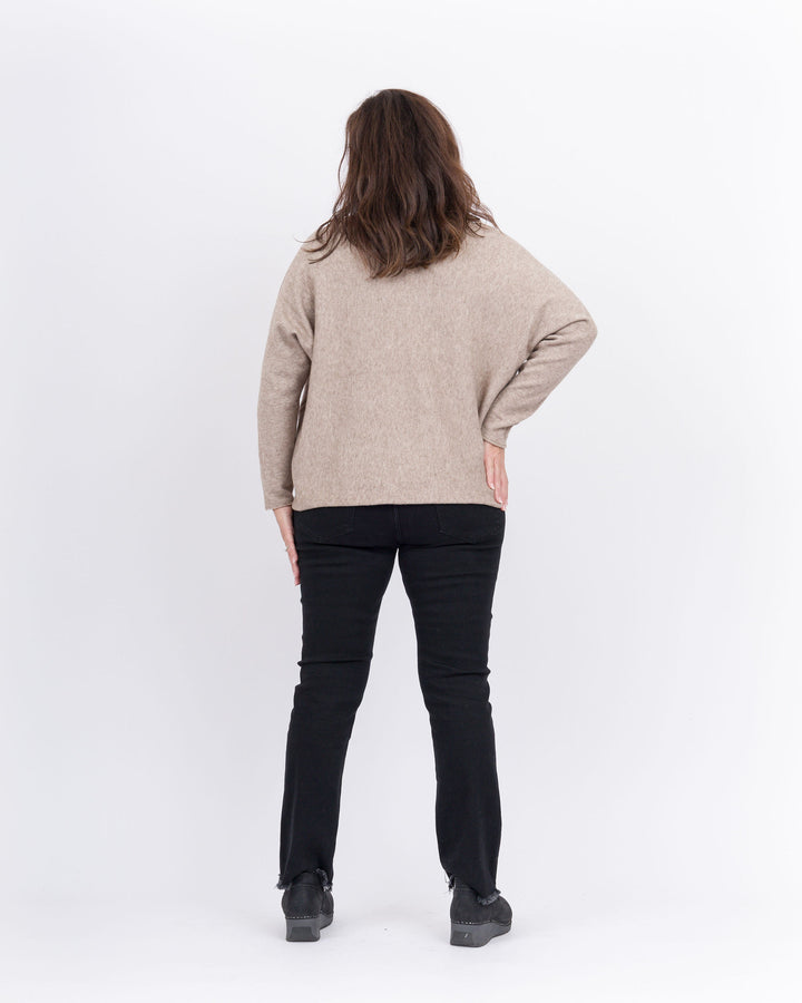 V-Neck Oatmeal Sweater