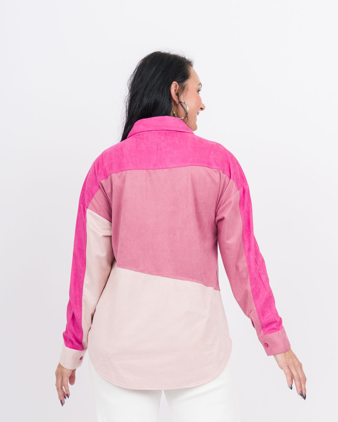 Eileen Suede Top Fuchsia Top