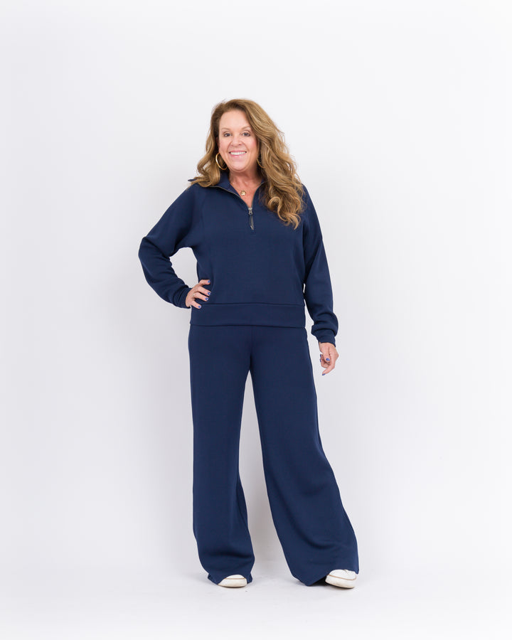 Spanx Air Essentials Half Zip-Timeless Navy