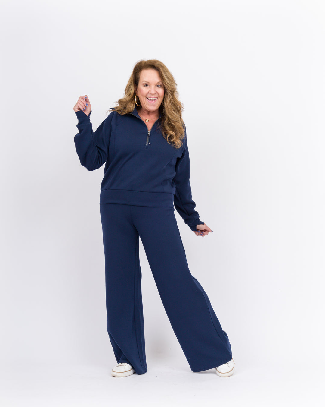 Spanx Air Essentials Half Zip-Timeless Navy