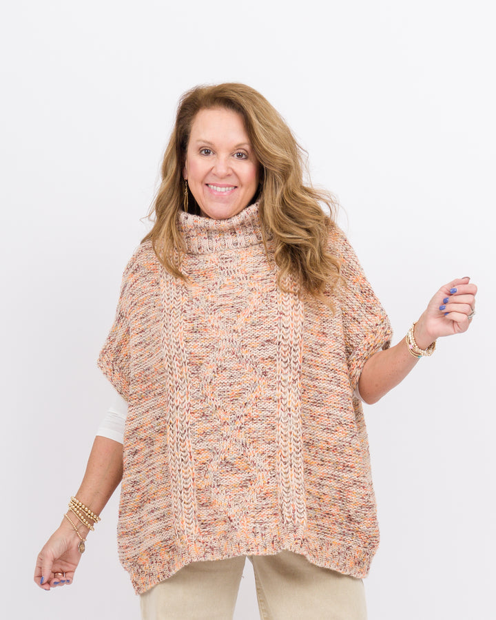 Bolton Confetti Turtleneck Poncho