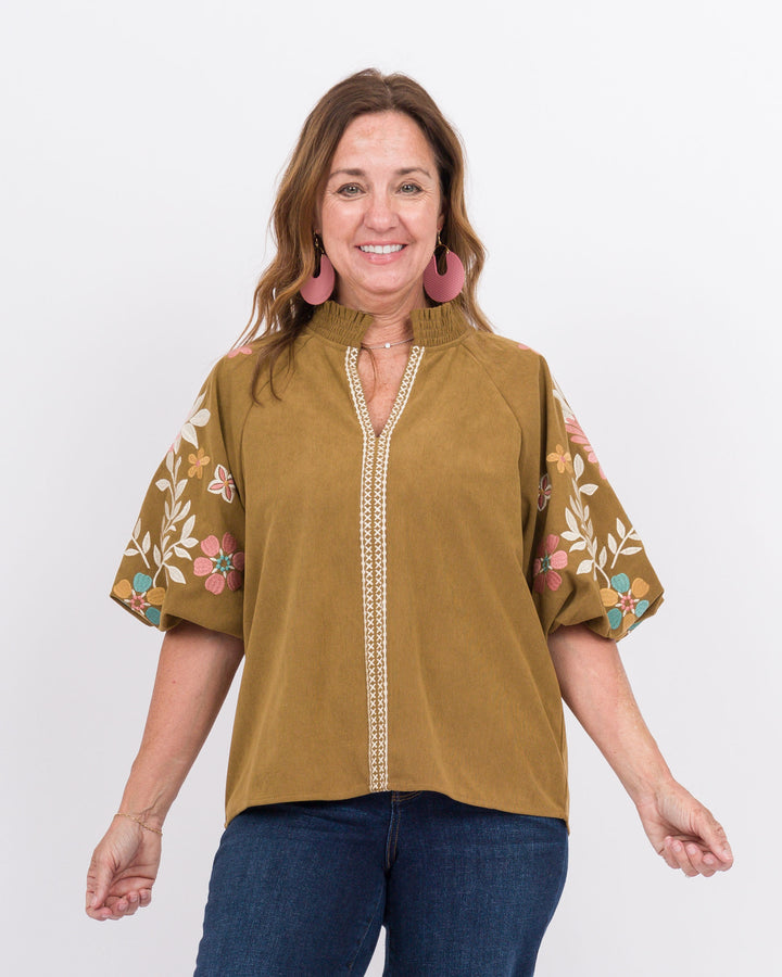 Pippa Corduroy Top- Brown