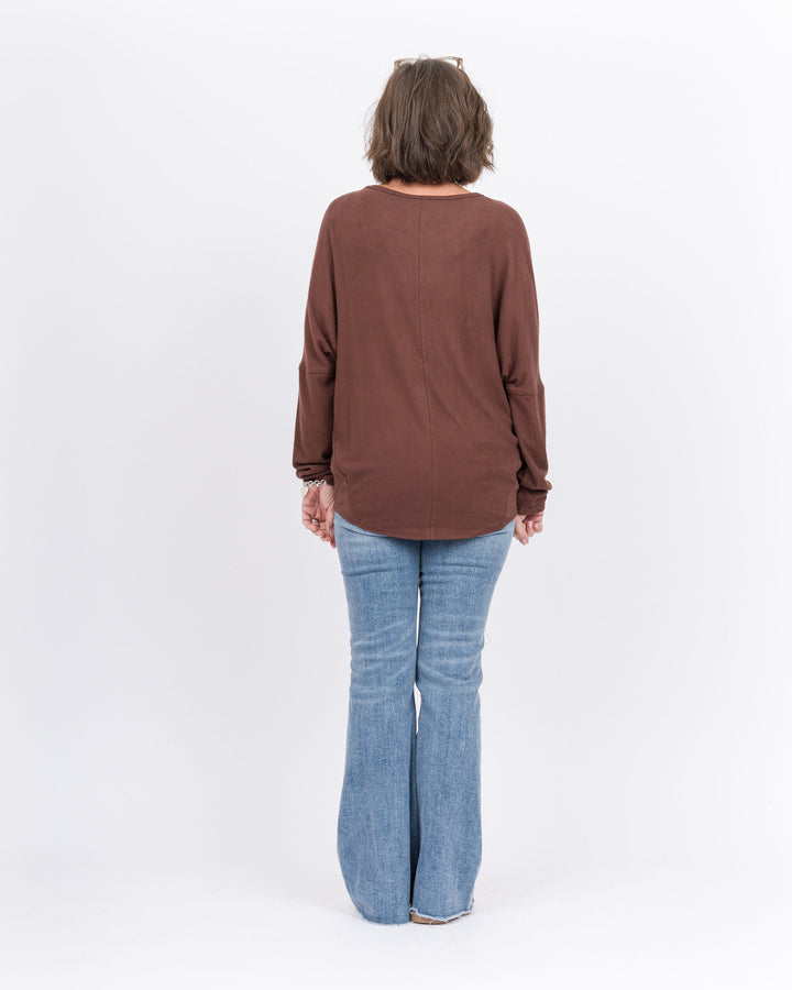 Cozy Butter Knit Dolman- Chocolate