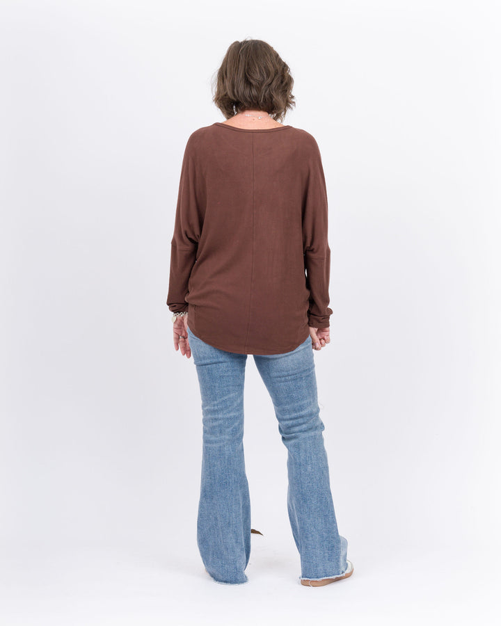 Cozy Butter Knit Dolman- Chocolate