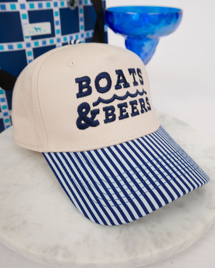 Navy Boats &amp; Beer Trucker Hat