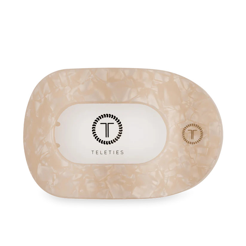 TELETIES Large Flat Round Hair Clip - Soft Surf