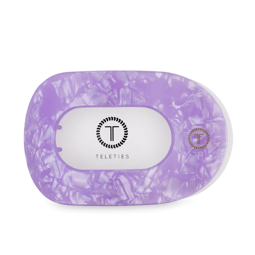 TELETIES Large Flat Round Hair Clip - Lavender Mist