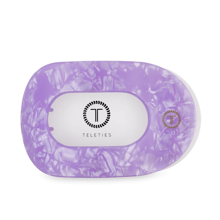 TELETIES Large Flat Round Hair Clip - Lavender Mist