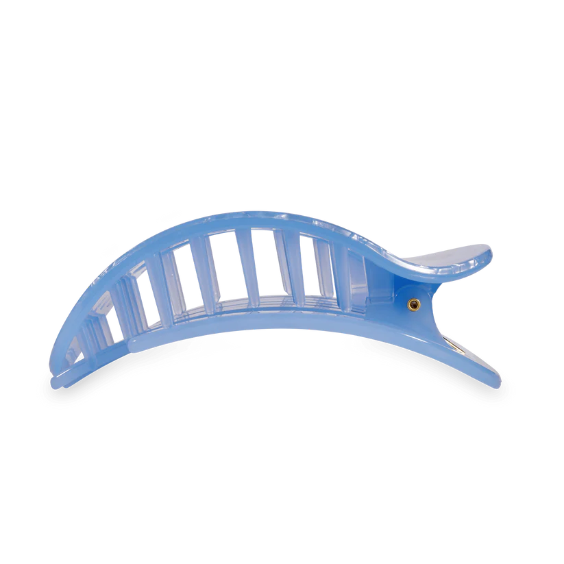 TELETIES Large Flat Round Hair Clip - Blue Lagoon