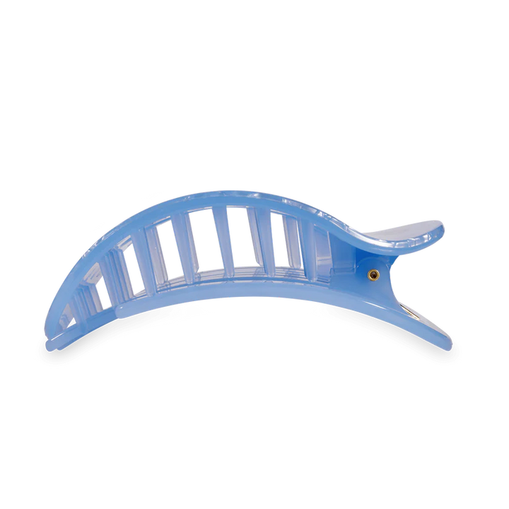 TELETIES Large Flat Round Hair Clip - Blue Lagoon