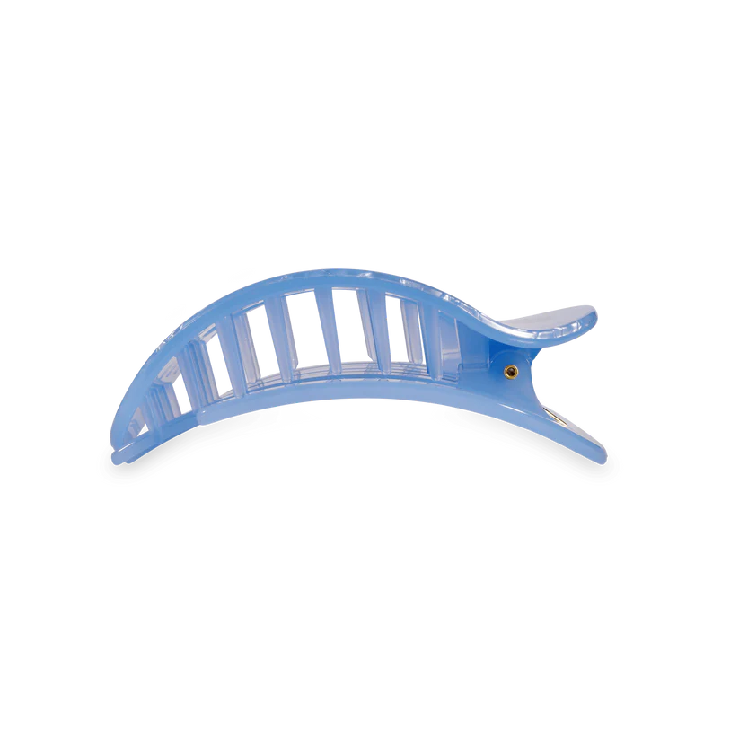 TELETIES Medium Flat Round Hair Clip - Blue Lagoon