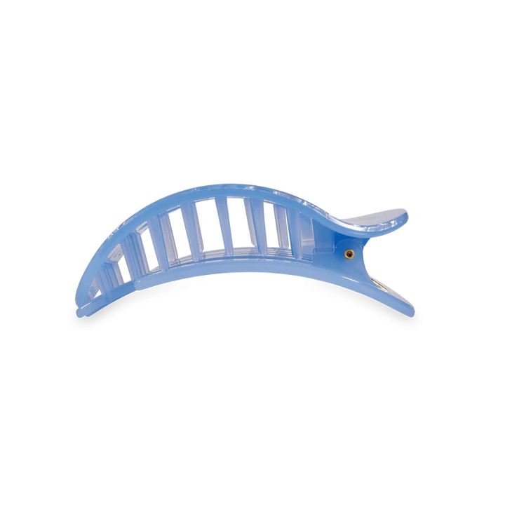 TELETIES Medium Flat Round Hair Clip - Blue Lagoon