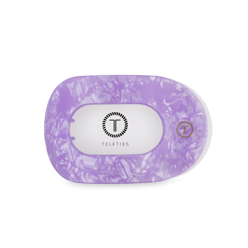 TELETIES Medium Flat Round Hair Clip - Lavender Mist