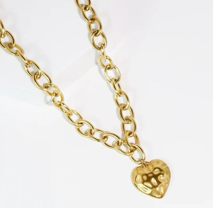 Gold  Necklace with Heart Charm