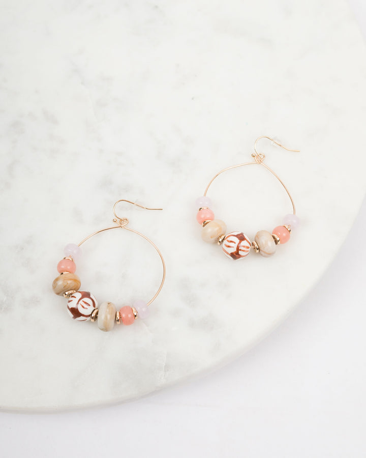 Beaded Gold Hoops