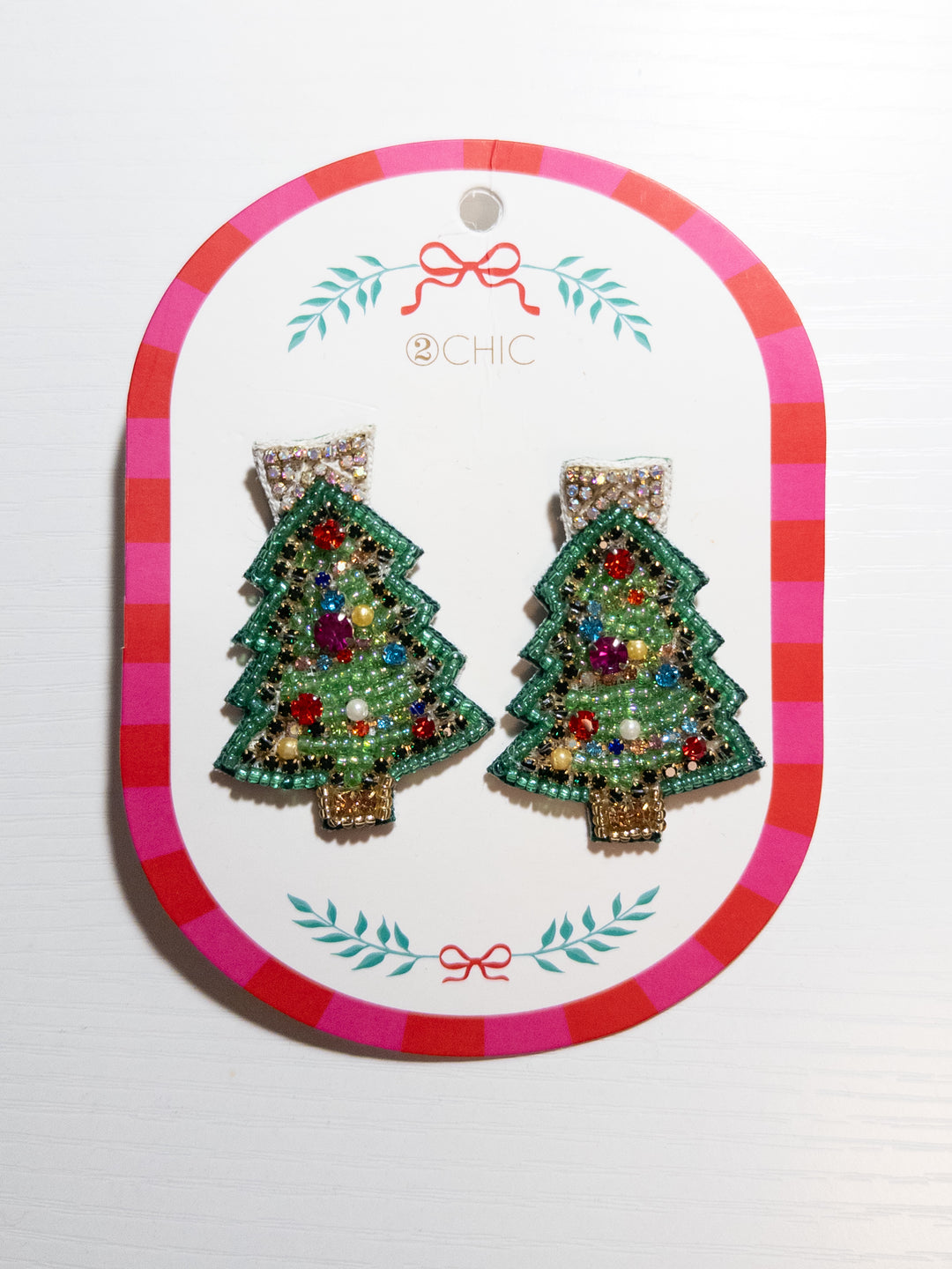 Holiday Beaded Earrings - Christmas Tree