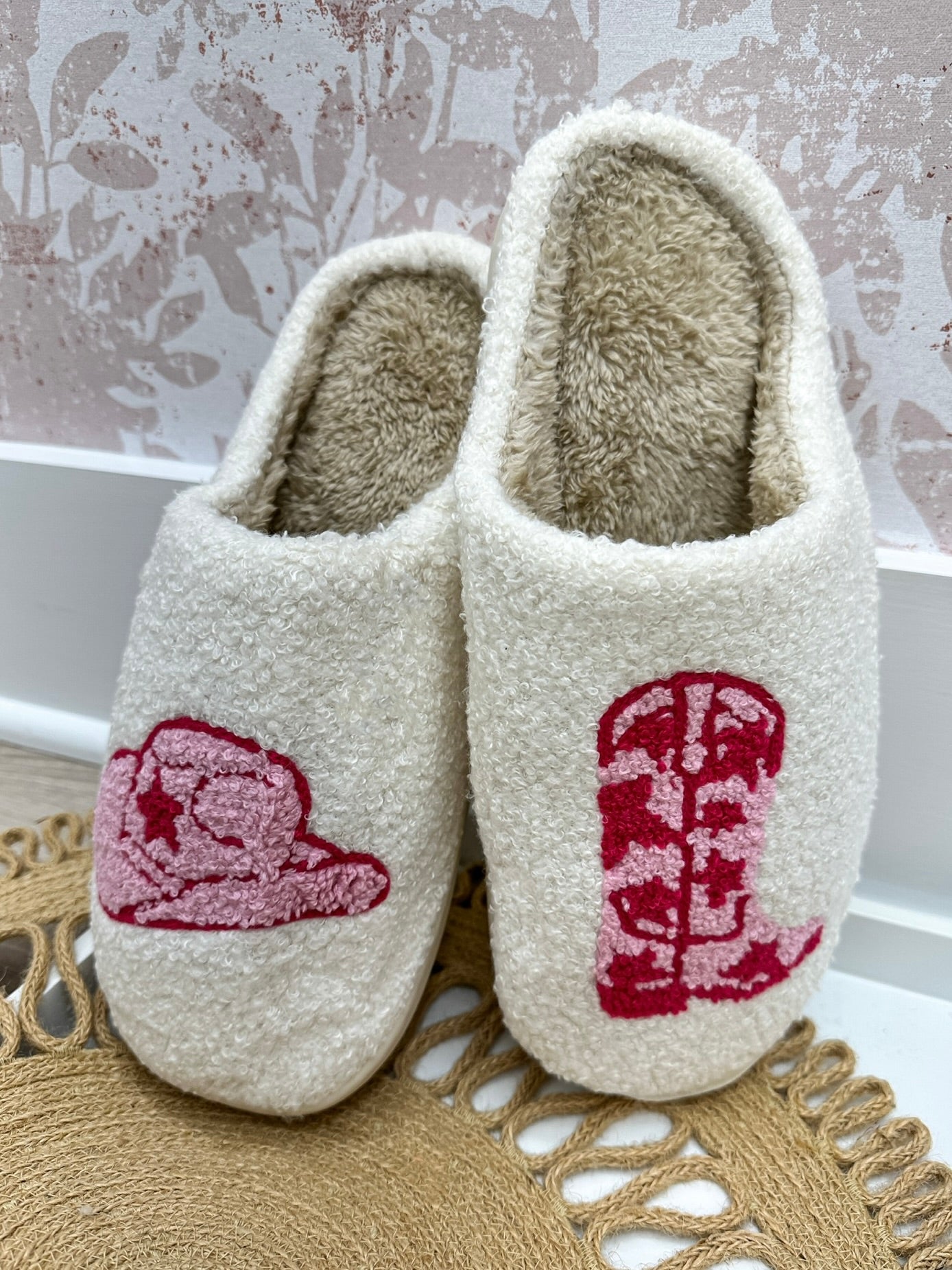 Boot and Cowgirl Hat House Slippers