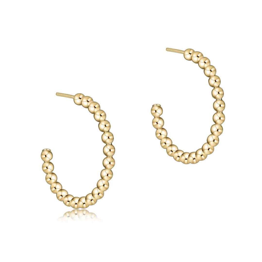 enewton Beaded Classic 1" Post Hoop -2mm Gold Hoop Earrings