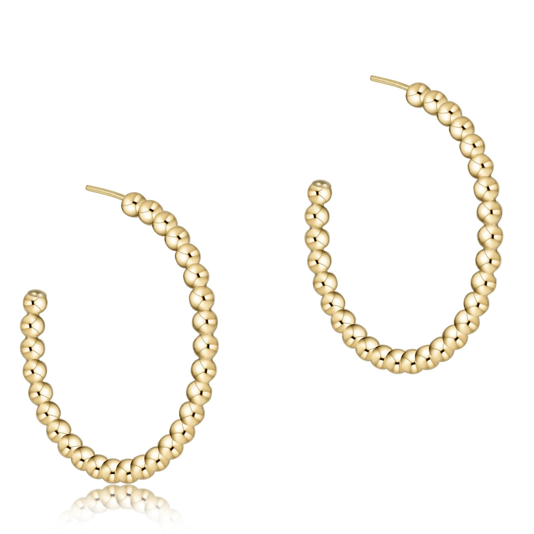 enewton Beaded Classic 1.25" 3mm Gold Hoop Earrings