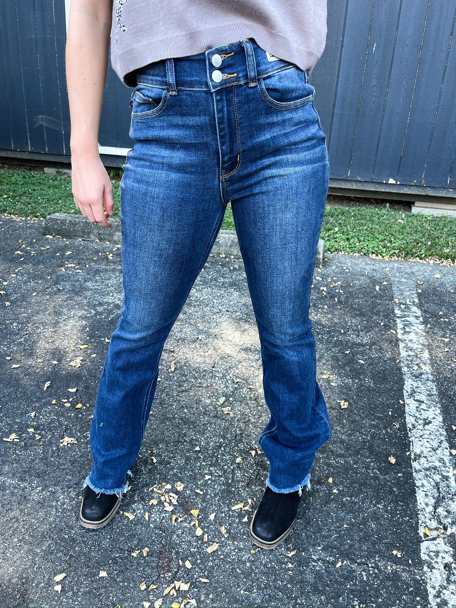 Judy Blue Vintage Frayed Bootcut Jeans