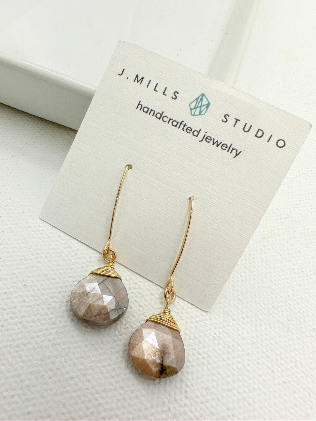 J.Mills Studio-Arch New Moonstone Earrings Gold