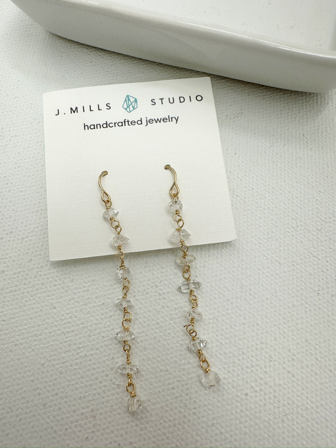 J.Mills Studio-Herkimer Diamond Drops Earrings Gold