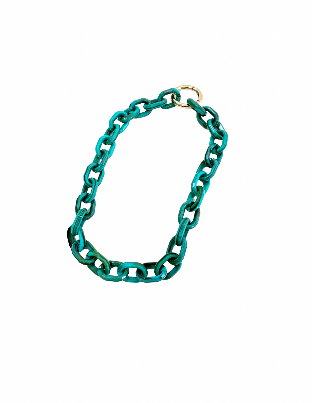 Acrylic Chain Link Necklace Turquoise Hip Chics Boutique