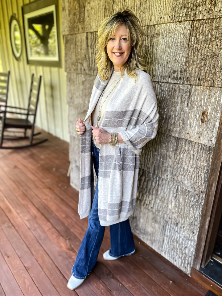 Barefoot Dreams Pinched Stripe Blanket Scarf