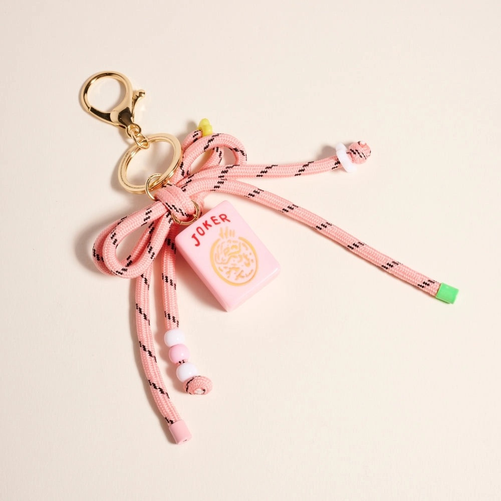 Mahjong Joker Bag Charm - Pink