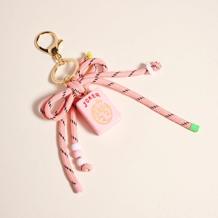Mahjong Joker Bag Charm - Pink
