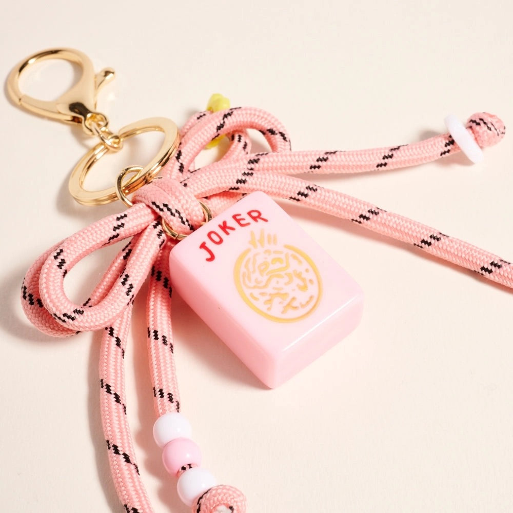 Mahjong Joker Bag Charm - Pink