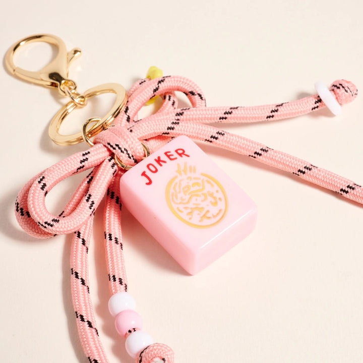 Mahjong Joker Bag Charm - Pink