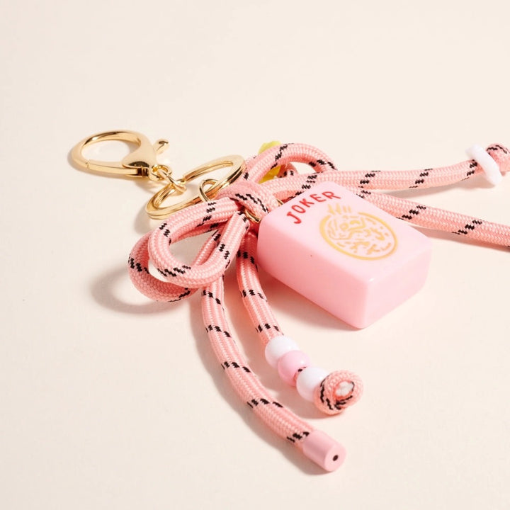 Mahjong Joker Bag Charm - Pink