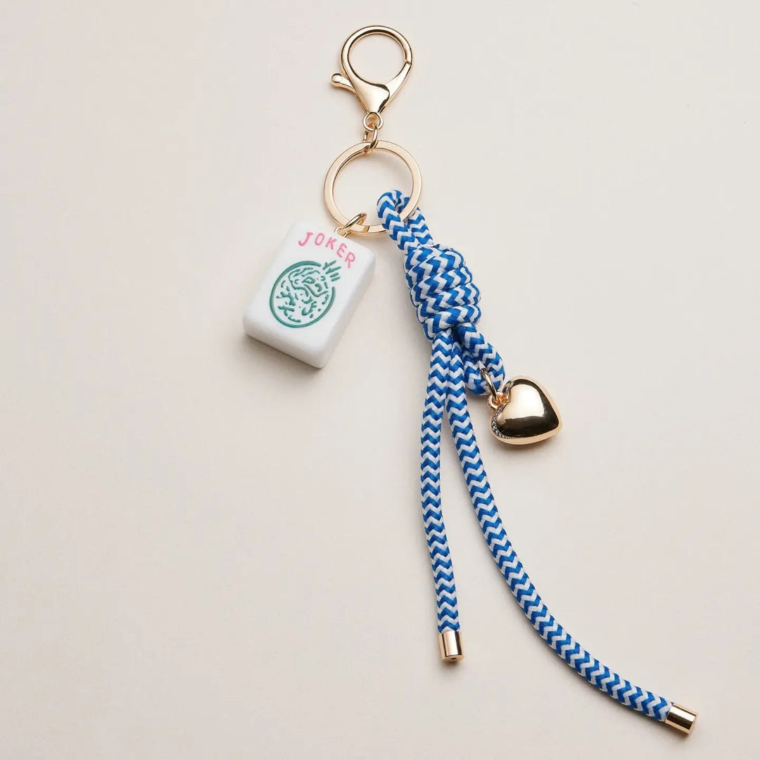 Mahjong Joker Bag Charm- Blue