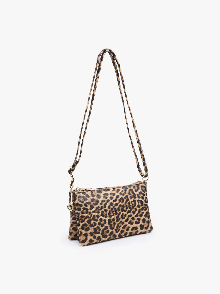 Riley Vegan Crossbody - Leopard Mustard