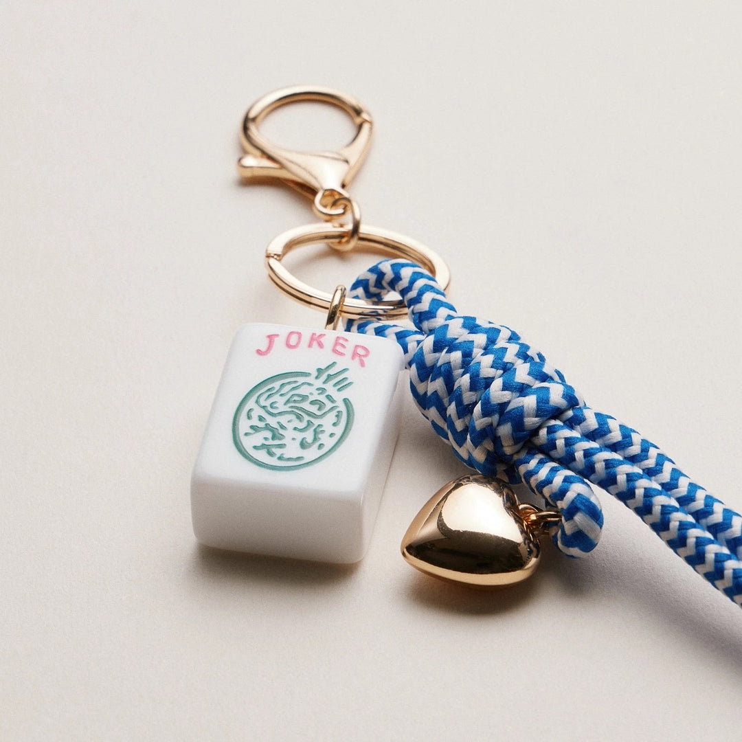 Mahjong Joker Bag Charm- Blue