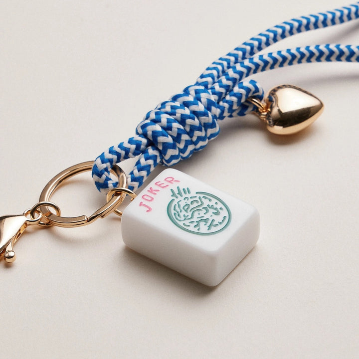 Mahjong Joker Bag Charm- Blue
