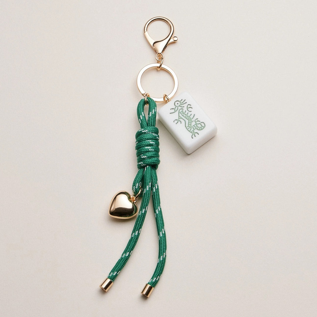 Mahjong Dragon Bag Charm- Green