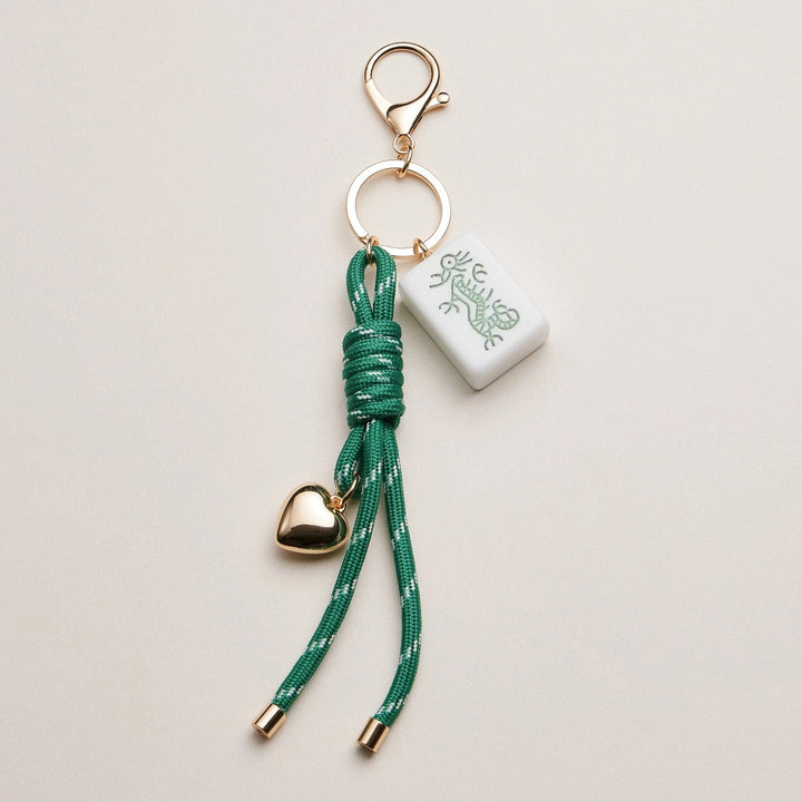Mahjong Dragon Bag Charm- Green